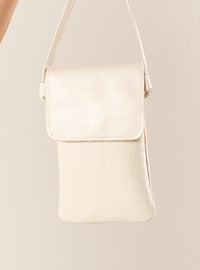 Mini Bolsa em Couro Porta Celular Capri Off White