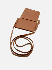 Mini Bolsa em Couro Porta Celular Caramelo