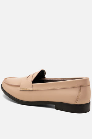 Mocassim em Couro Clássico Nude