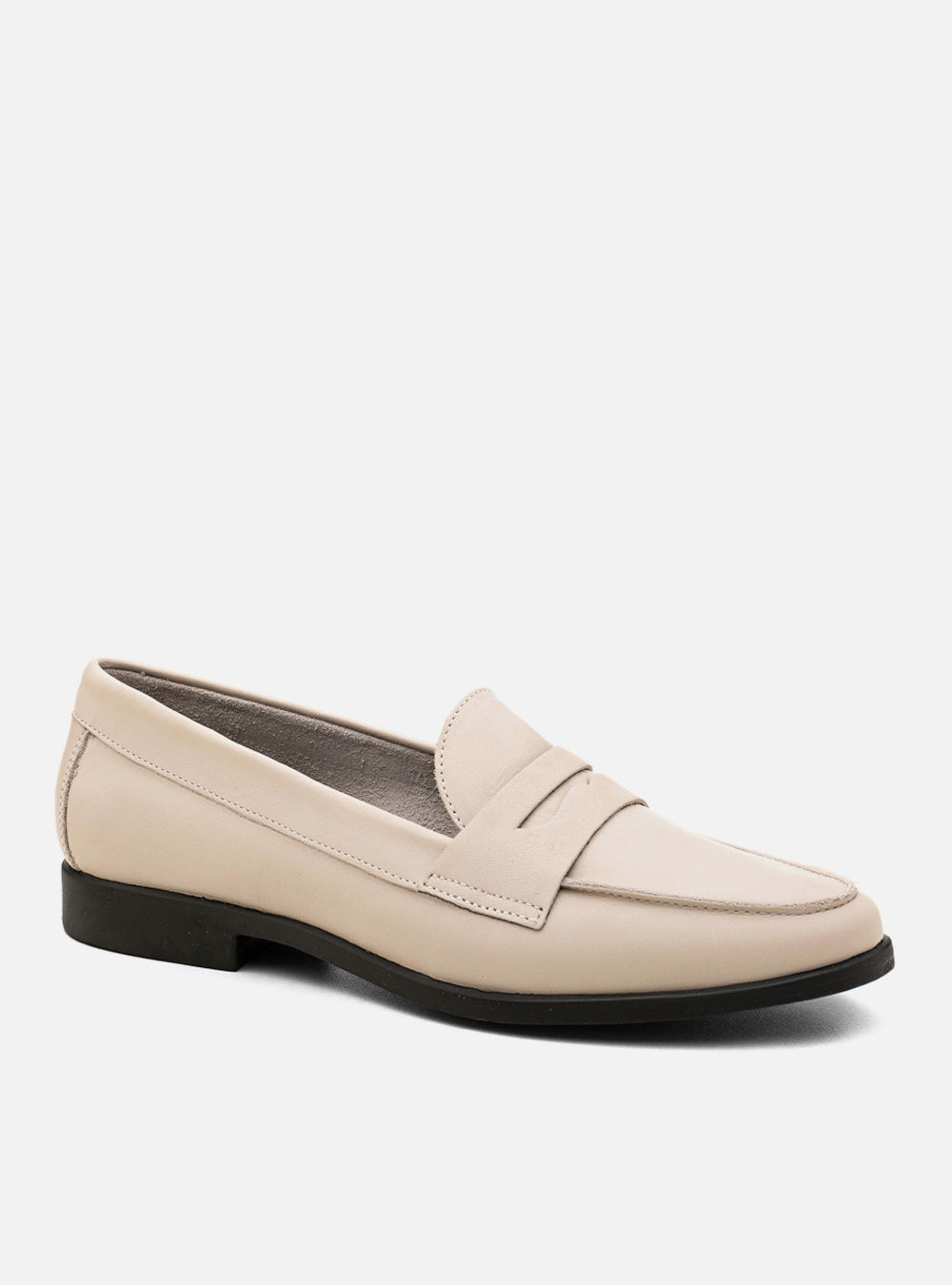 Mocassim em Couro Clássico Off White