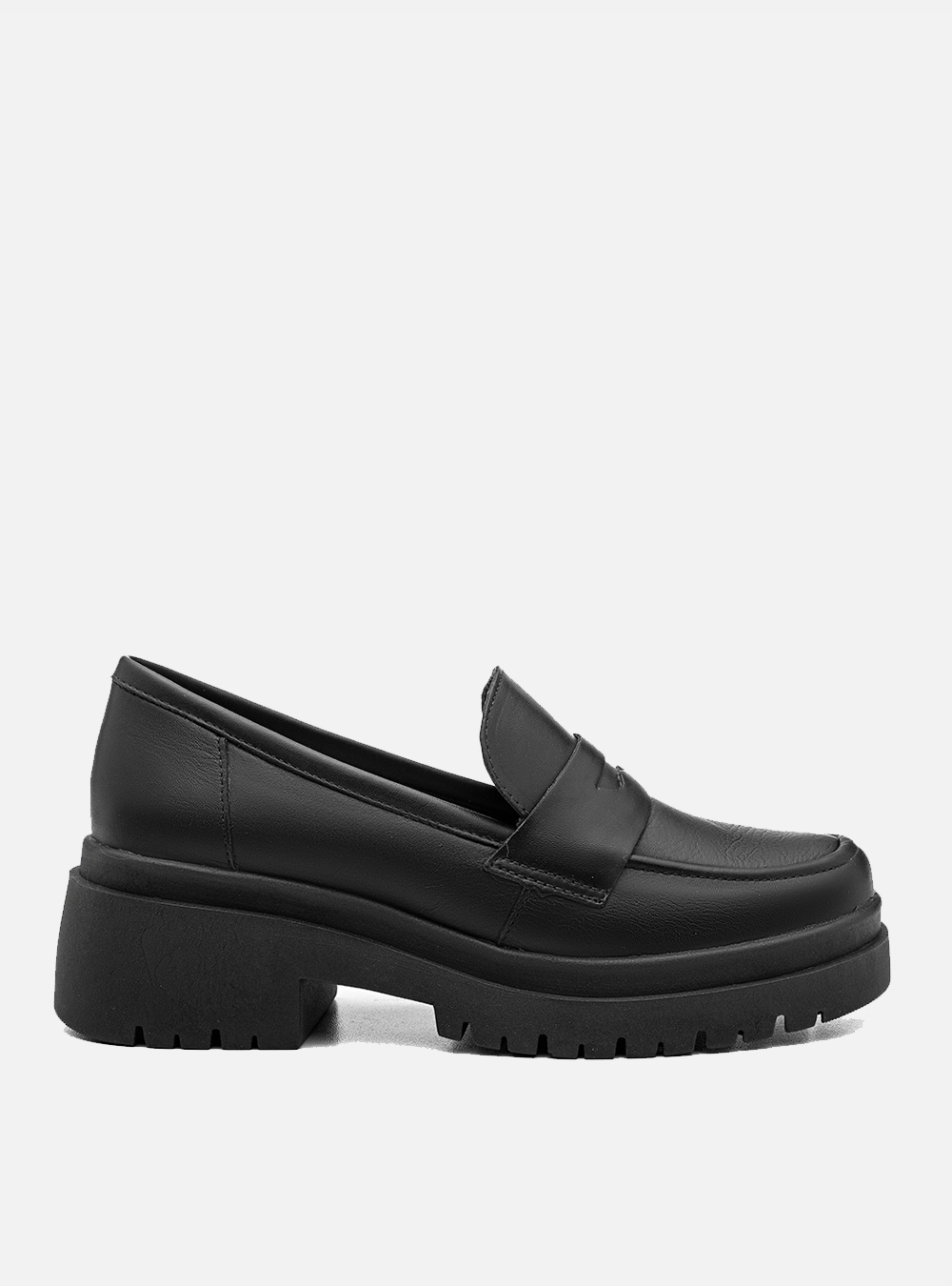 Mocassim em Couro Tratorado Preto