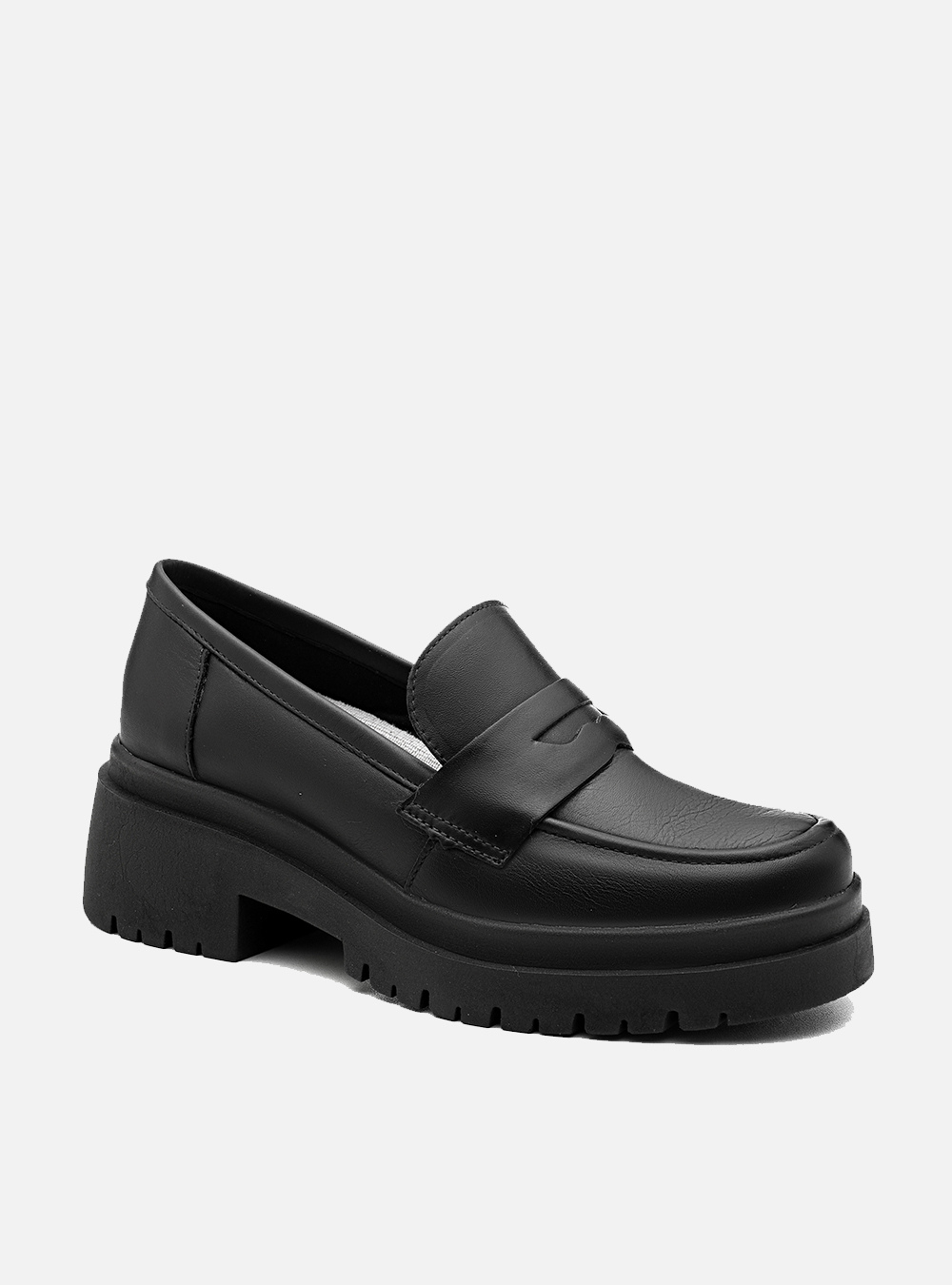 Mocassim em Couro Tratorado Preto