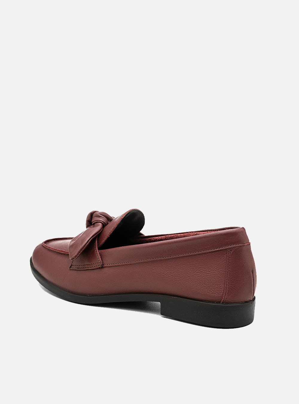 Mocassim em Couro Laço Bordô