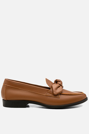 Mocassim em Couro Laço Caramelo