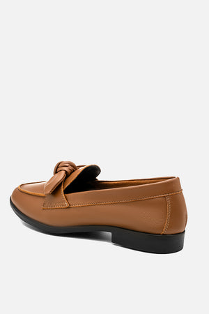 Mocassim em Couro Laço Caramelo