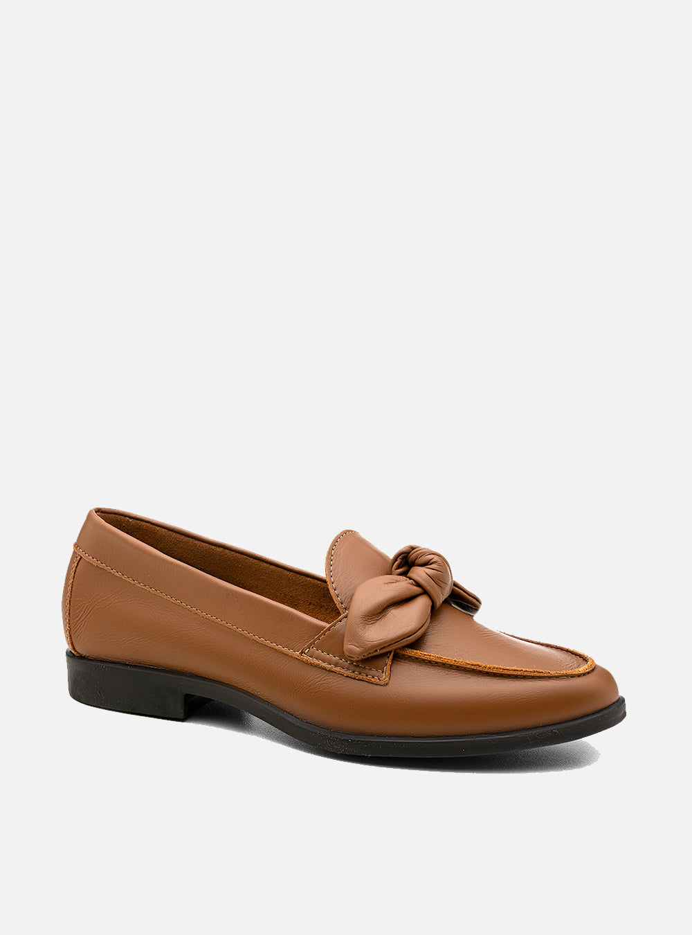 Mocassim em Couro Laço Caramelo