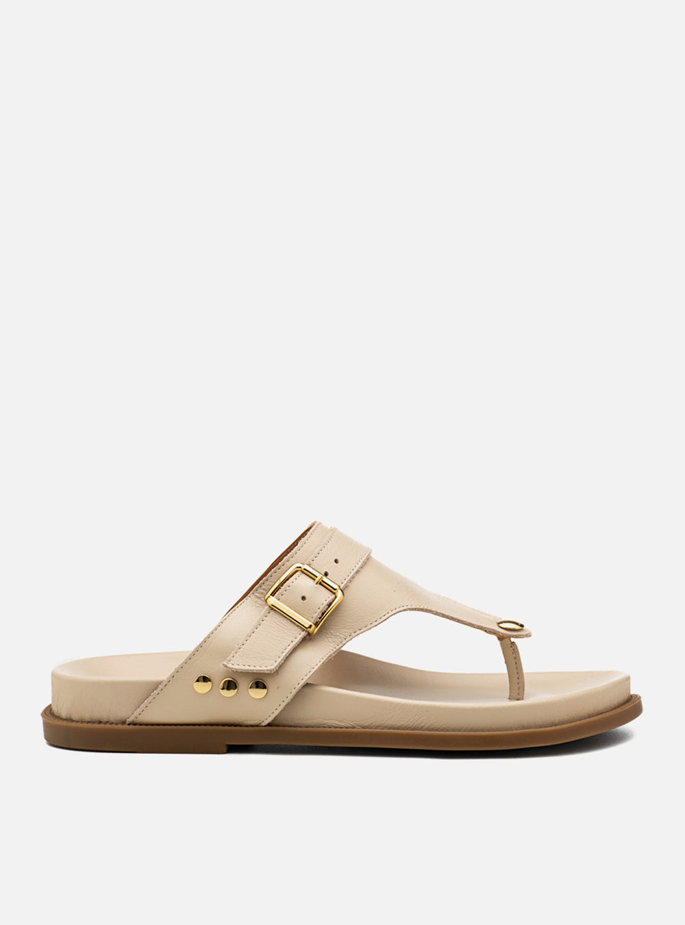 Papete em Couro Off White Thong