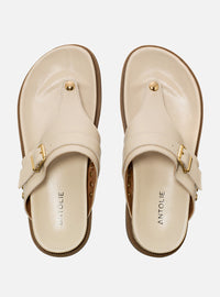 Papete em Couro Off White Thong