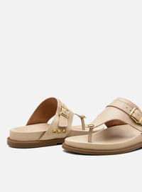 Papete em Couro Off White Thong