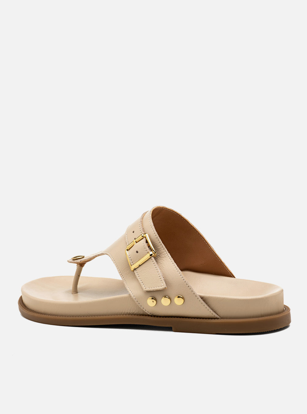 Papete em Couro Off White Thong