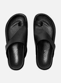 Papete em Couro Preta Dedeira