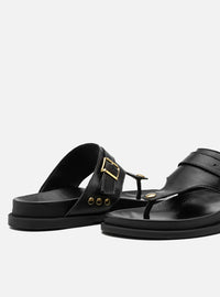 Papete em Couro Preta Thong