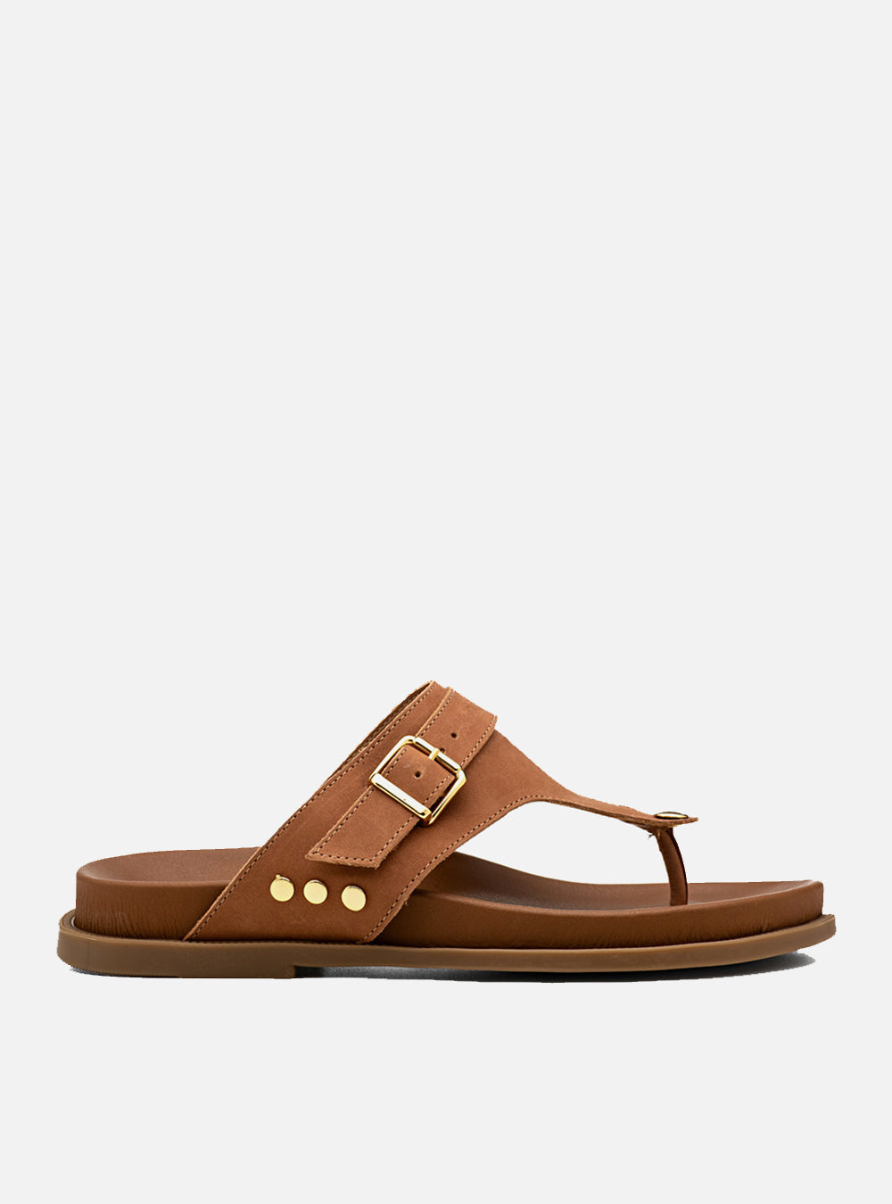 Papete em Couro Suede Caramelo Thong