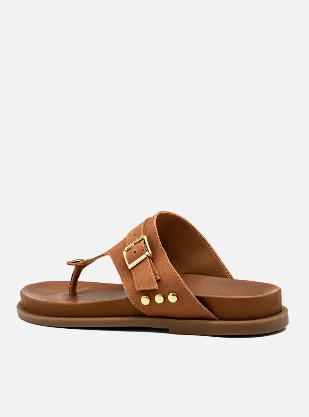 Papete em Couro Suede Caramelo Thong