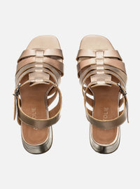 Sandália em Couro Salto Médio Lilian Prata Velho