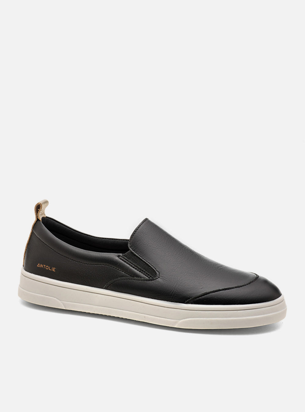 Slip On em Couro Preto