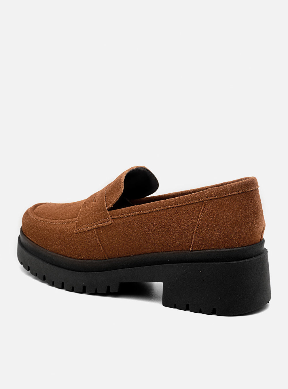 Mocassim em Couro Flatform Esther Camurça Marrom