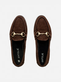 Mocassim em Couro Bridão Camurça Café