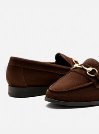 Mocassim em Couro Bridão Camurça Café