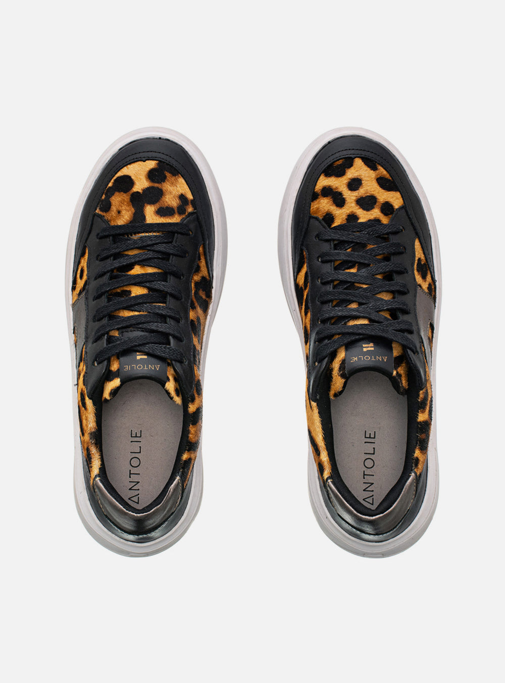 Tênis Couro Animal Print Urban Detalhe Dourado