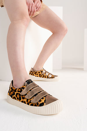 Tênis Couro Animal Print Velcro Basics
