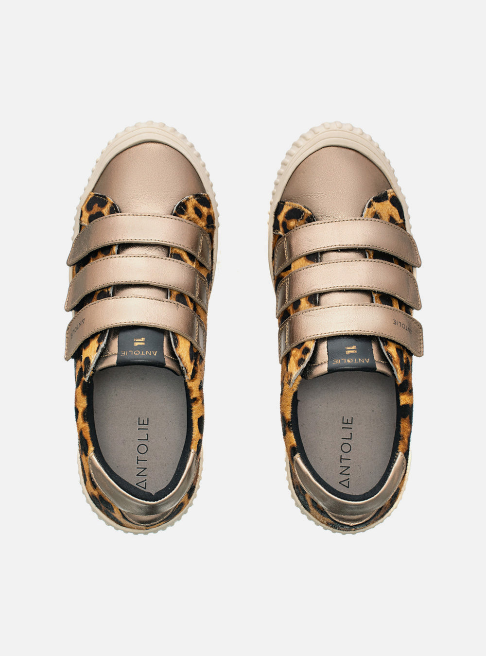 Tênis Couro Animal Print Velcro Basics