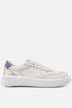 Tênis Couro Creme Detalhe Lilac Sport