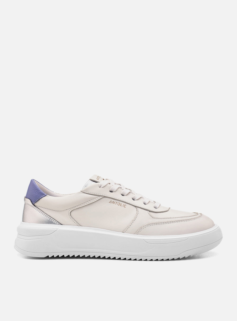 Tênis Couro Creme Detalhe Lilac Sport
