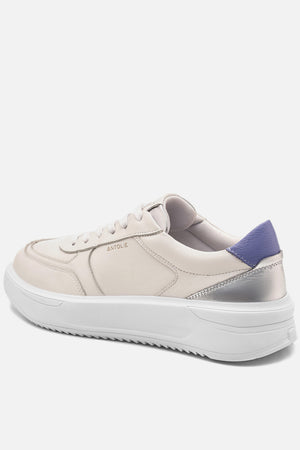 Tênis Couro Creme Detalhe Lilac Sport