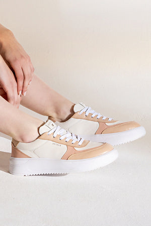 Tênis Couro Creme Detalhe Vanilla Sport