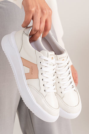 Tênis Couro Creme Urban Detalhe Vanilla