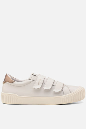 Tênis Couro Creme Velcro Basics