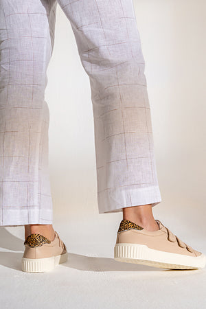 Tênis Couro Nude Velcro Basics
