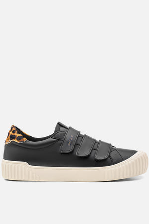 Tênis Couro Preto Velcro Basics