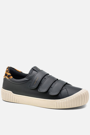 Tênis Couro Preto Velcro Basics