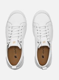 Tênis em Couro com Cadarço Olivia Branco