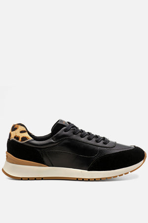 Tênis em Couro Contrast Preto Sport