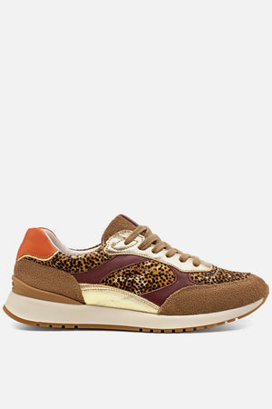 Tênis em Couro Mix Animal Print Sport