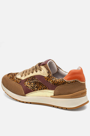 Tênis em Couro Mix Animal Print Sport