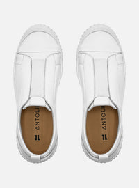 Tênis em Couro Slip On Olivia Branco